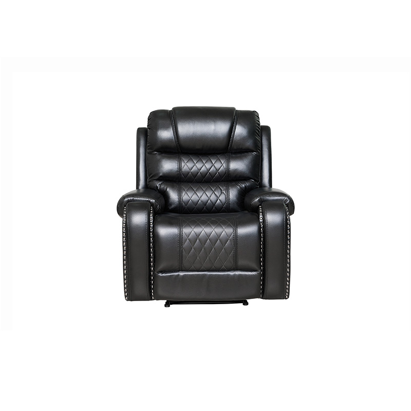 Black Leather Power Reclining Sofa