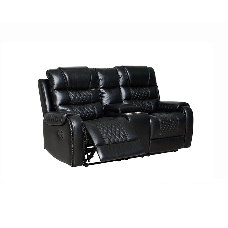 Black Leather Power Reclining Sofa