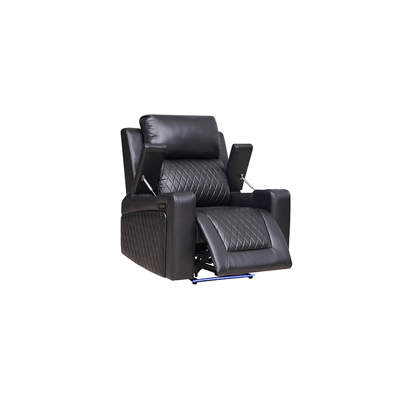Contemporary Black Faux Leather Sofa