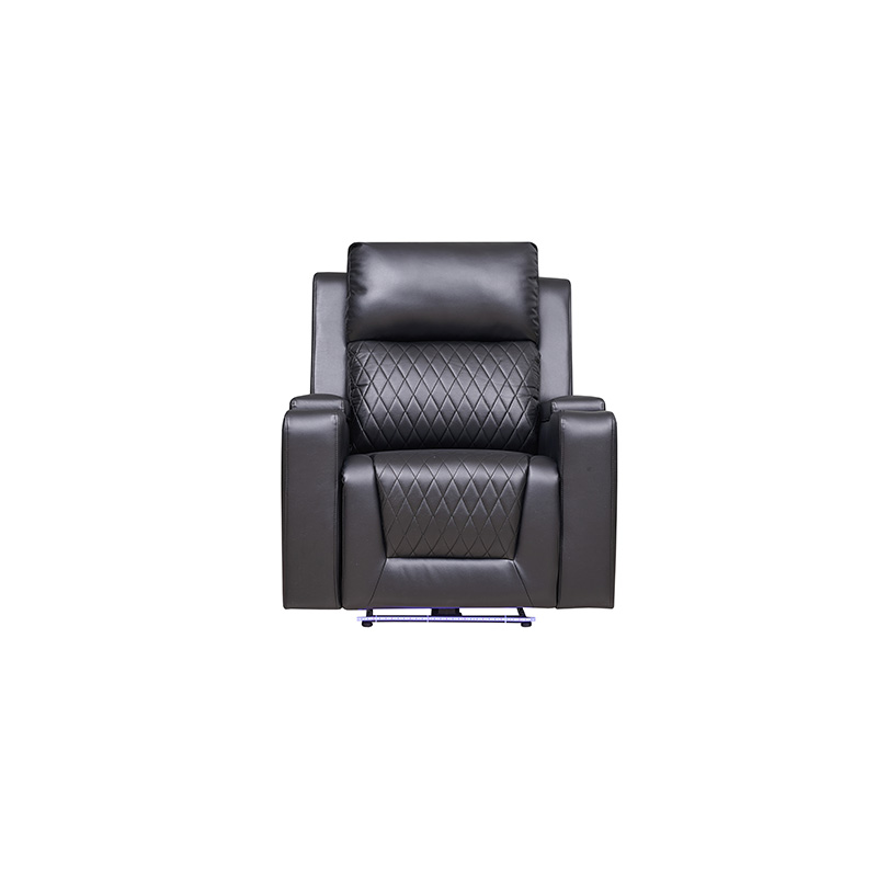 Contemporary Black Faux Leather Sofa