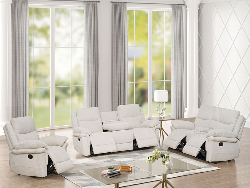 Off White Modern Electric Recliner Sofa